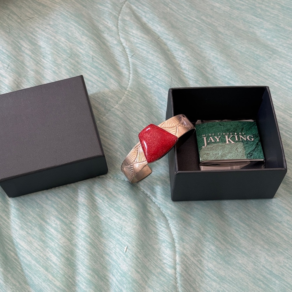 Jay King Women's Bracelet with Red and Silver Design
